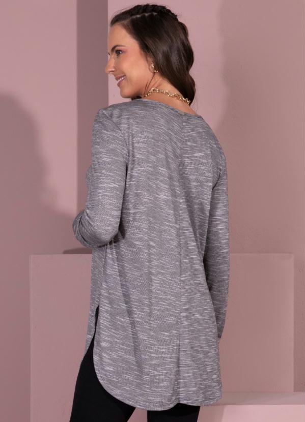 Quintess - Blusa Chumbo em Flamê com Mangas Longas 2