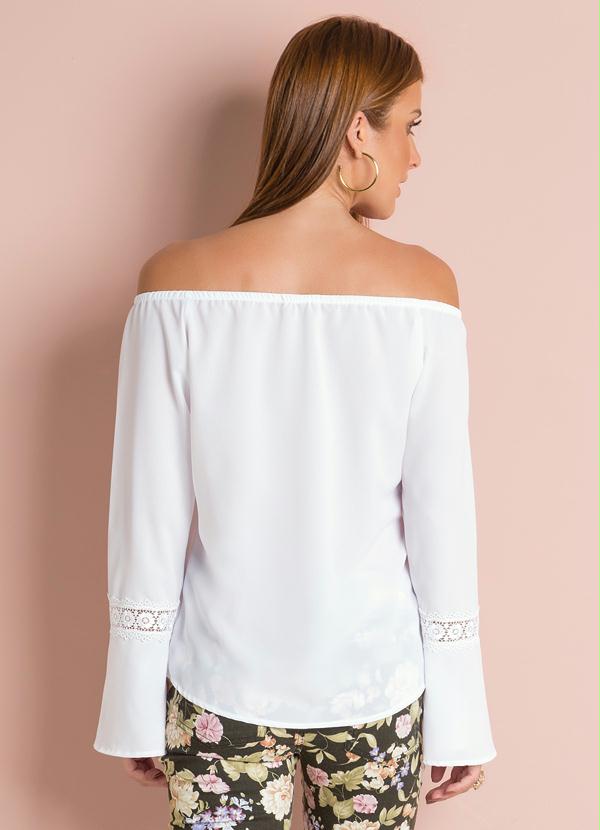 Quintess - Blusa Ciganinha com Mangas Sino Branca 2