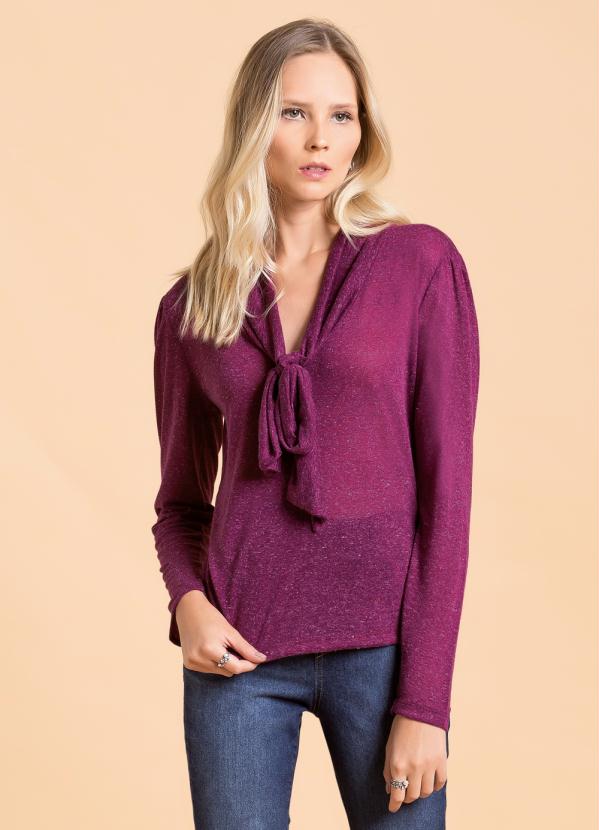 Quintess - Blusa com Amarração no Decote Vinho 2