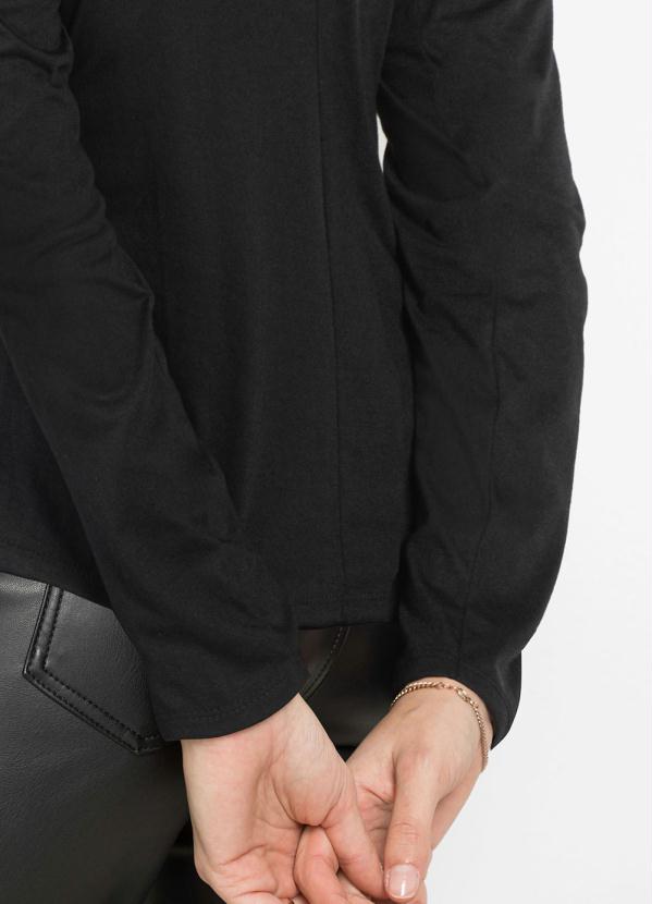 bonprix - Blusa com Decote Assimétrico Preta 4