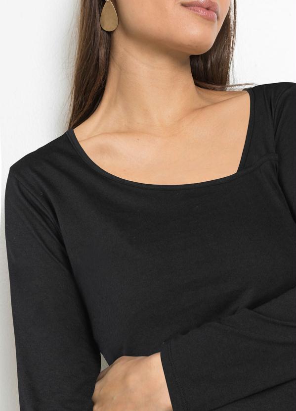 bonprix - Blusa com Decote Assimétrico Preta 3