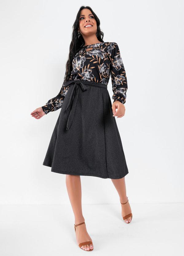 Outlet - Blusa com Gota Floral Marinho Moda Evangélica 2