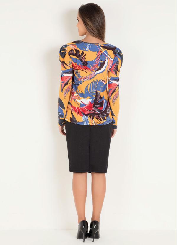 Outlet - Blusa com Manga Princesa Estampada Moda Evangélica 6