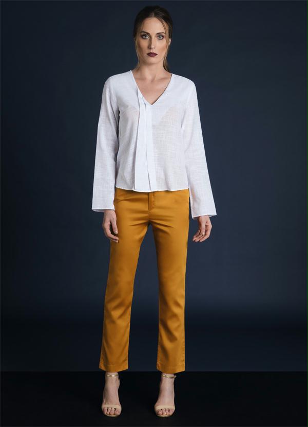 Multimarcas - Blusa com Pregas Frontais Branca 3