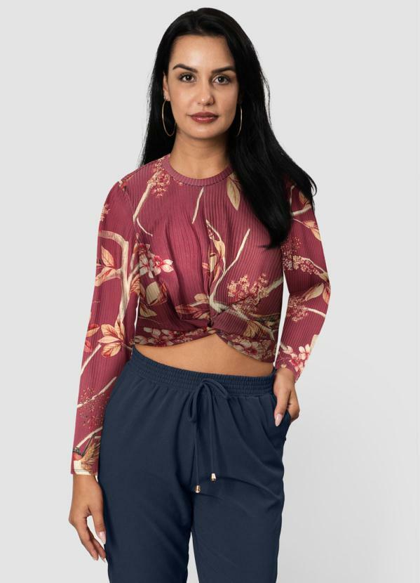Formitz Fashion - Blusa Cropped Canelada Vermelha