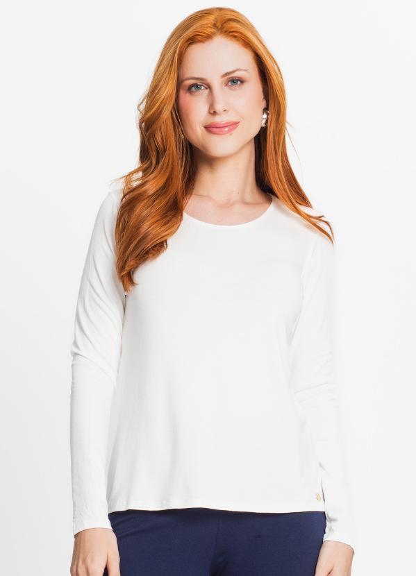 Rovitex - Blusa Feminina Manga Longa Bege