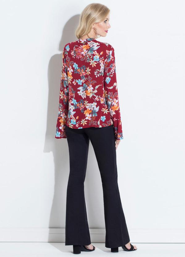Quintess - Blusa Floral Gola Choker e Manga Sino Quintess 4