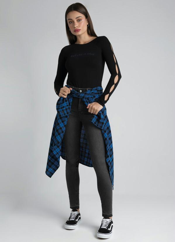 Enfim - Blusa Justa Abertura nas Mangas Preto 4