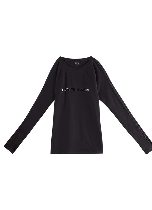 Enfim - Blusa Justa Abertura nas Mangas Preto 5