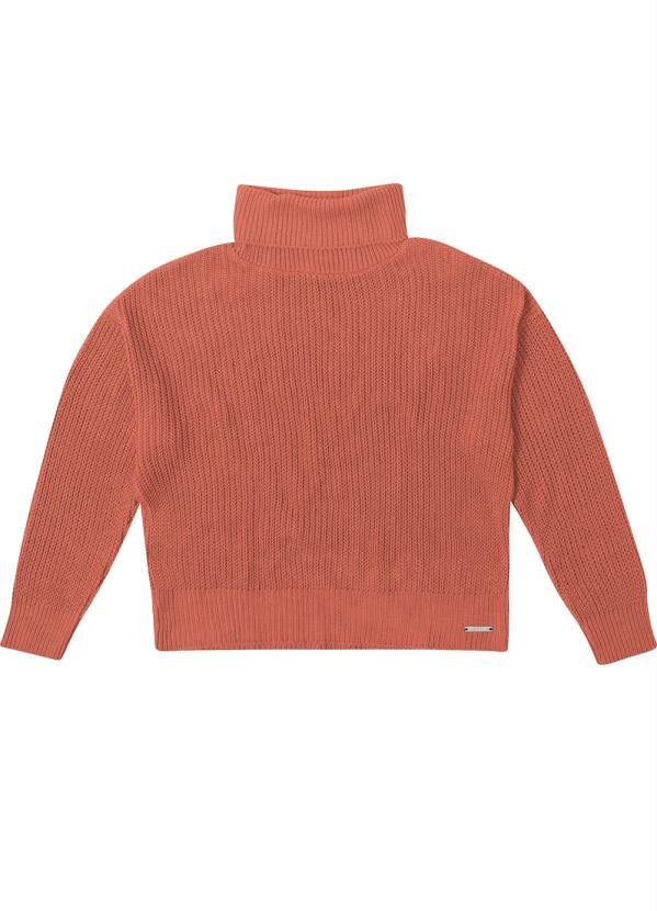 Enfim - Blusa Laranja em Tricô Gola Rolê 4