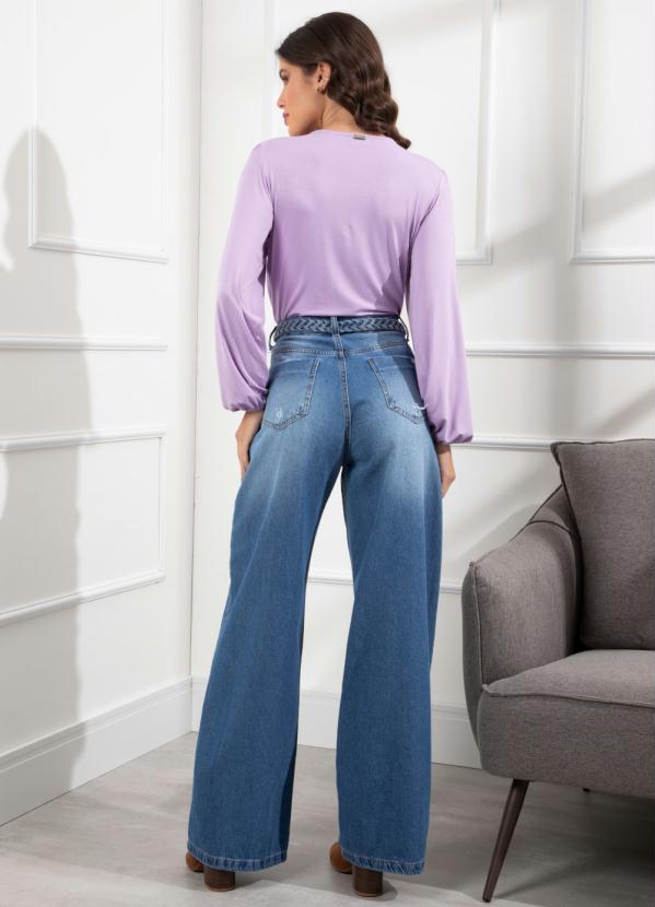 Quintess - Blusa Lilás com Detalhe Duplo no Decote 1