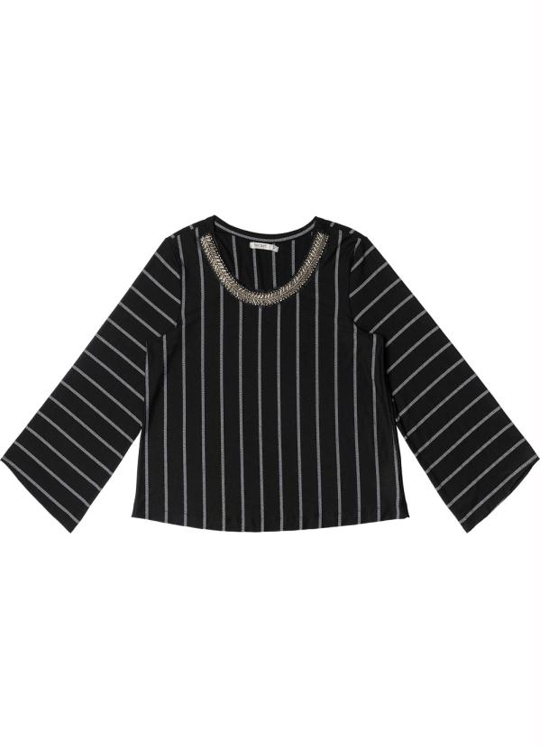 Secret Glam - Blusa Listrada Preto 2