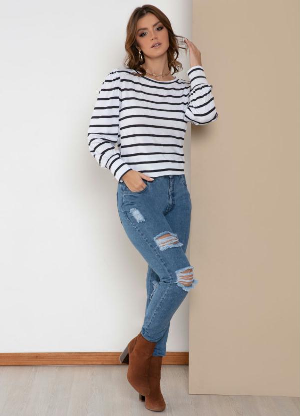 Quintess - Blusa Listras com Manga Bufante 3