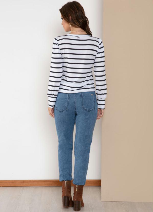 Quintess - Blusa Listras com Manga Bufante 4