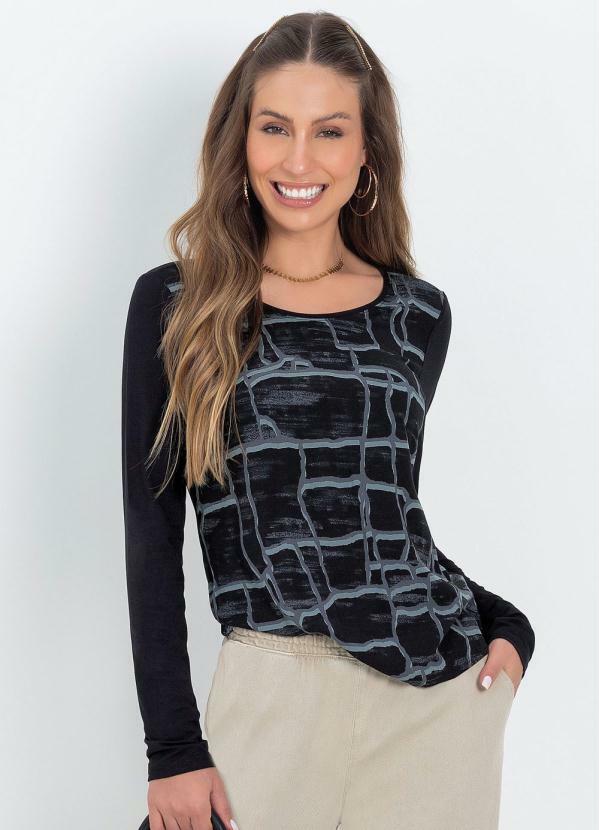 Habana - Blusa Manga Longa Adulto Preto
