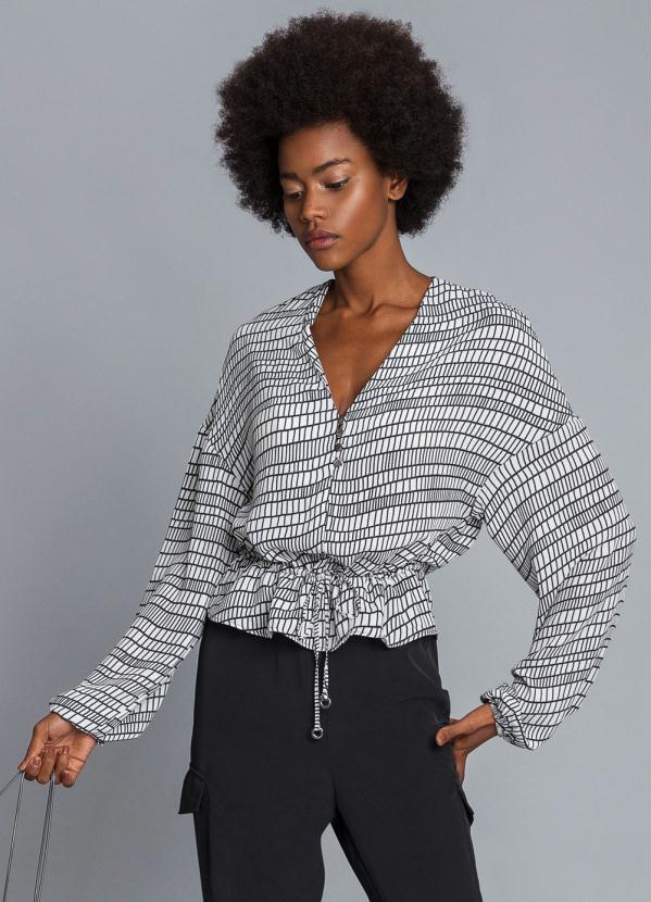 Blusa Manga Longa Amarração Cinza Lez A Lez