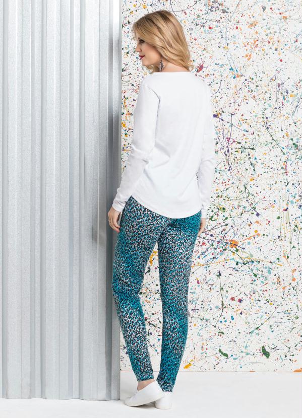 Outlet - Blusa Manga Longa Branca com Estampa de Gato 4