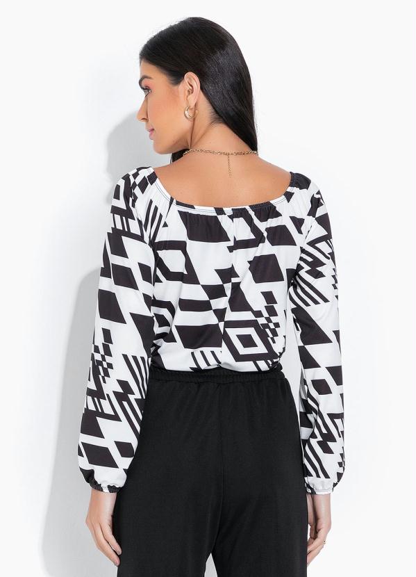 bonprix - Blusa Manga Longa Preto e Branco 3