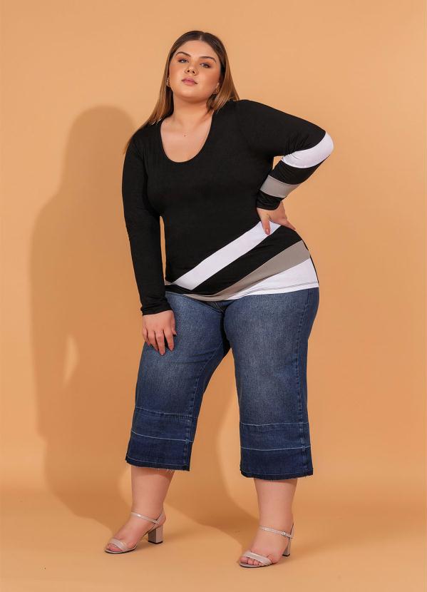 Queima Estoque - Blusa Manga Longa Preto 2