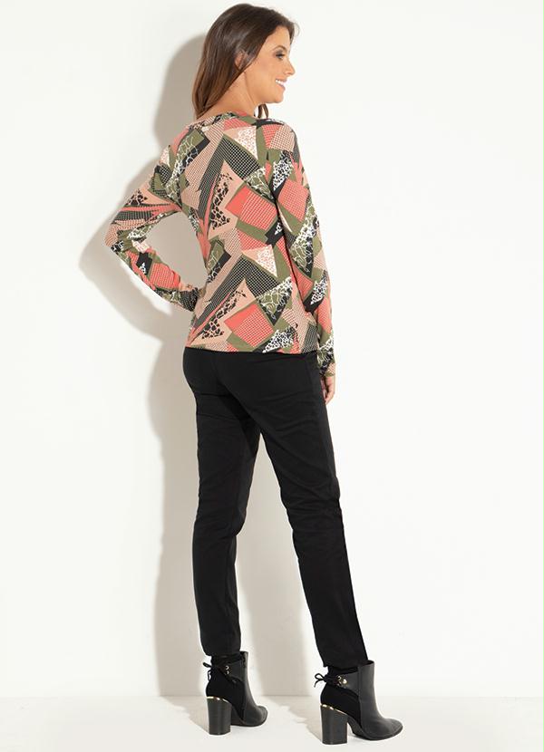 Quintess - Blusa Mangas Longas com Amarração Geométrica 4