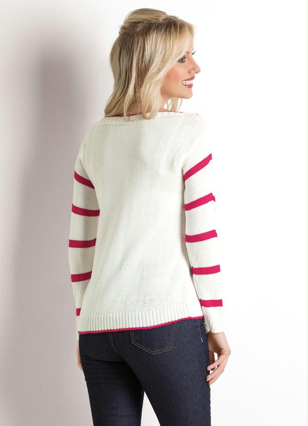 Janine - Blusa Mangas Vazadas Branca, Preta e Rosa 2