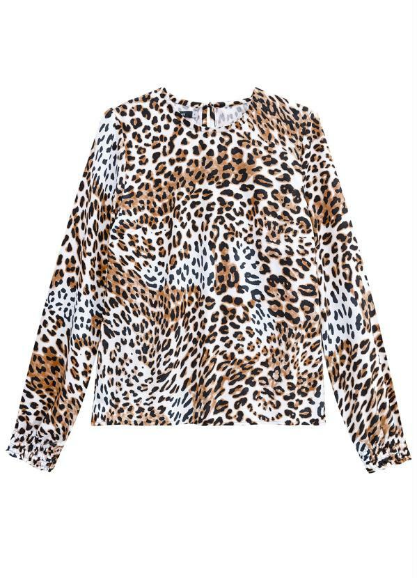 Malwee - Blusa Marrom com Estampa em Rapport