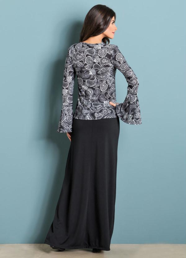 Rosalie - Blusa Moda Evangélica com Manga Sino Paisley 8