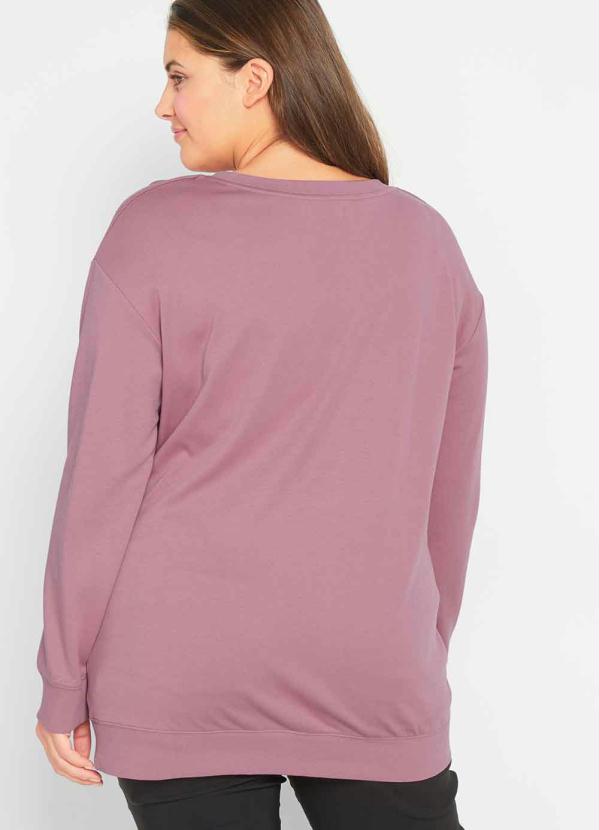 bonprix - Blusa Moletinho Estampa de Coração Rosa 3