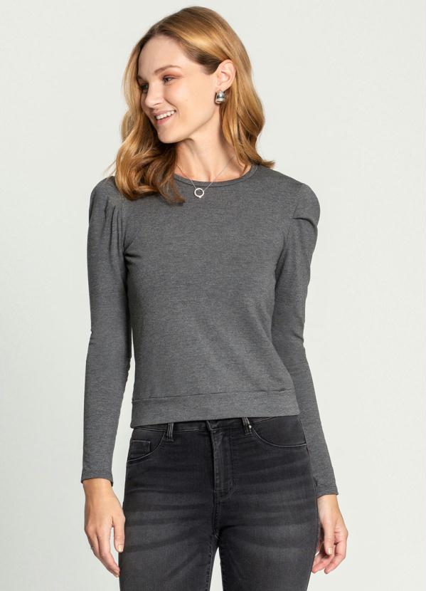 Lunender Blusa Moletom Viscose C/Elast Cinza