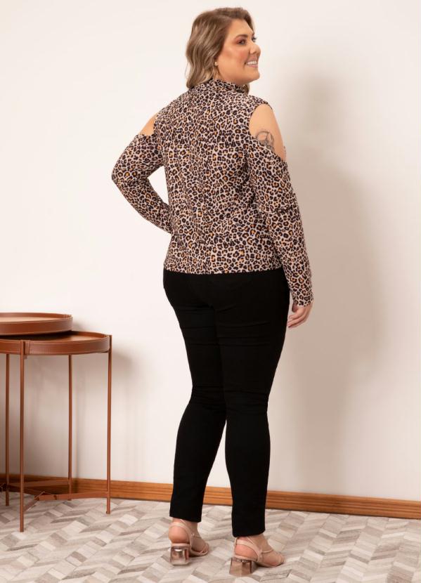 Quintess - Blusa Oncinha Laranja com Vazado nos Ombros 9