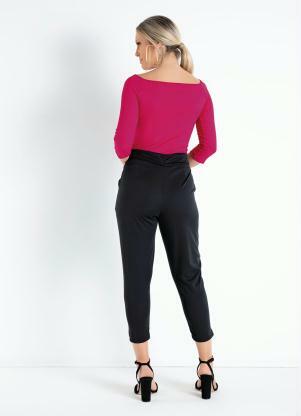 Moda Pop - Blusa Pink em Ribana Ombro a Ombro - MODA POP