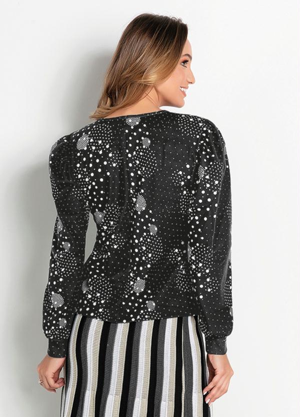 Outlet - Blusa Poá Preta com Gota Moda Evangélica 2
