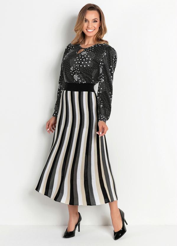 Outlet - Blusa Poá Preta com Gota Moda Evangélica 3