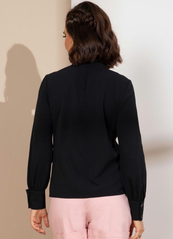 Quintess - Blusa Preta com Decote Laço 2