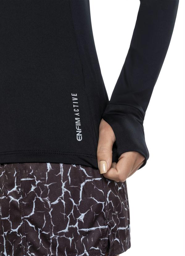 Enfim - Blusa Preta Solare Malha Uv Active 3
