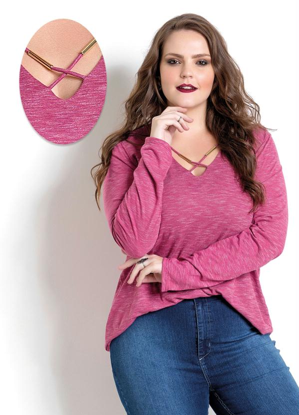 blusa rosa plus