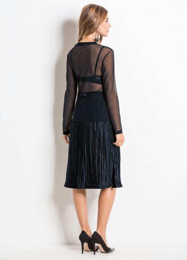 Quintess - Blusa Transparente Preta Manga Longa  Quintess 5