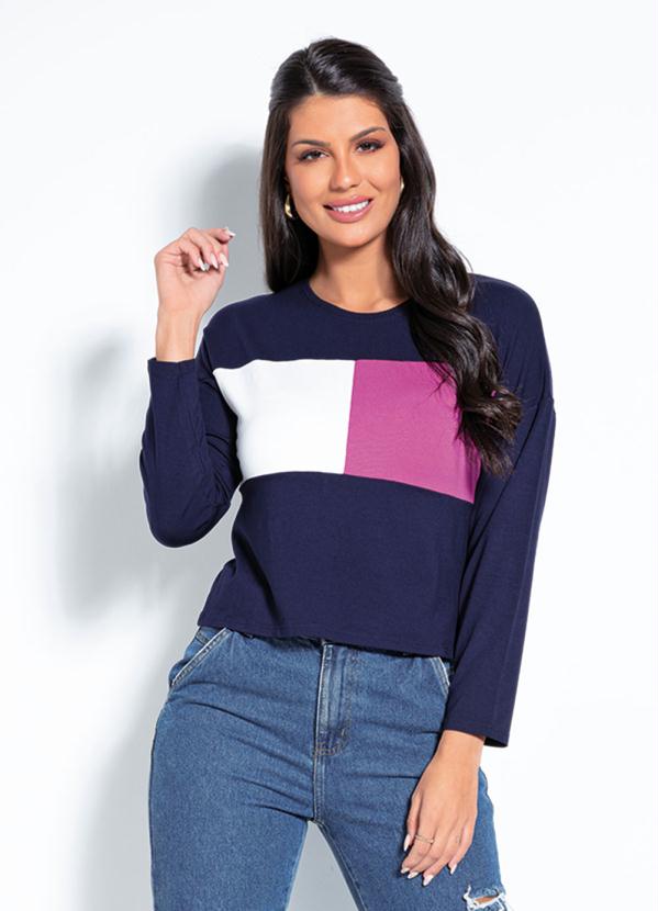 Rovitex - Blusa Tricolor com Recortes Rovitex