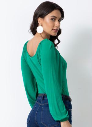 Quintess - Blusa Verde com Franzido - QUINTESS