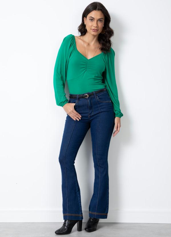 Quintess - Blusa Verde com Franzido 2