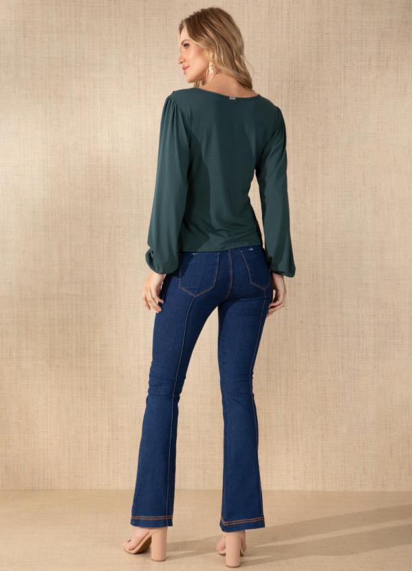 Quintess - Blusa Verde Manga Longas com Babados 4
