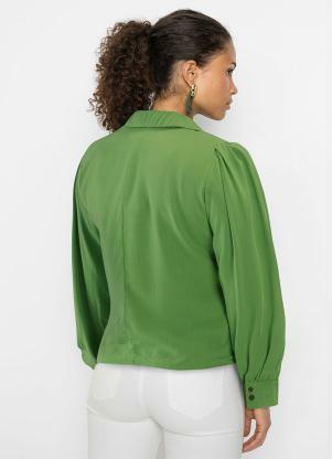bonprix - Camisa Decote U Verde - BONPRIX