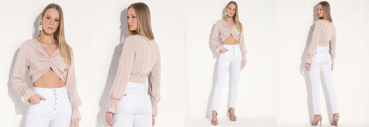 Croped Quintess Nude com Tor��o