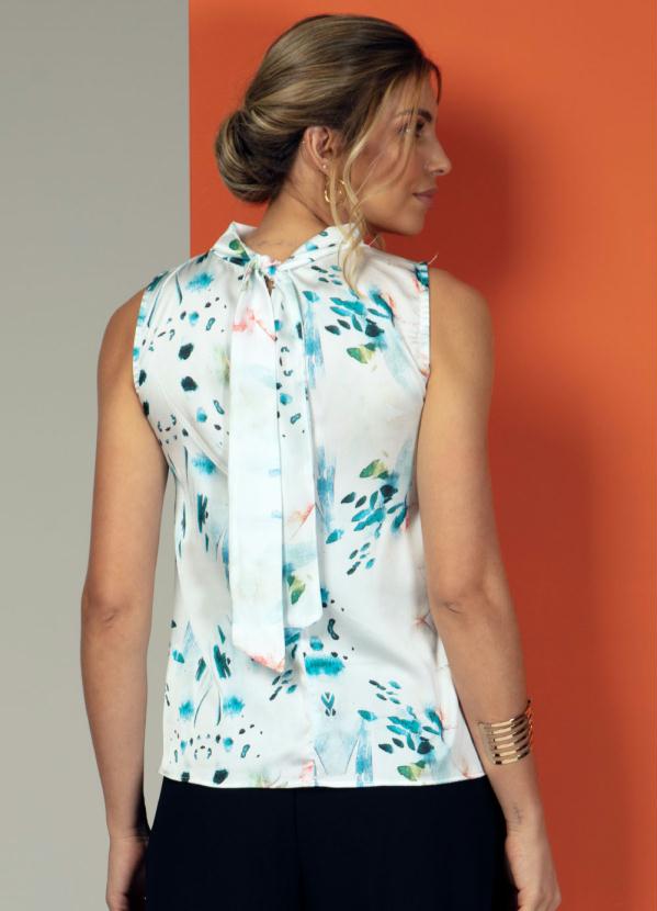 Quintess - Blusa Aquarelada sem Mangas com Faixa nas Costas 2