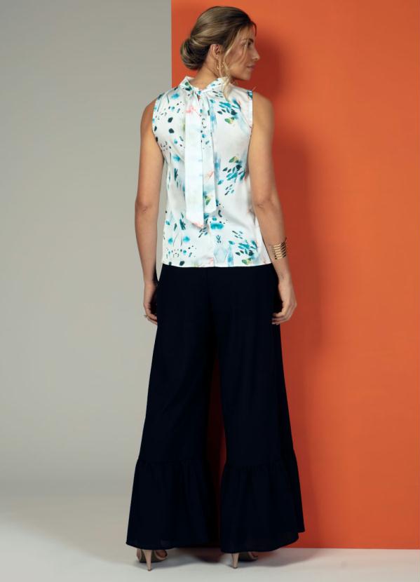 Quintess - Blusa Aquarelada sem Mangas com Faixa nas Costas 4