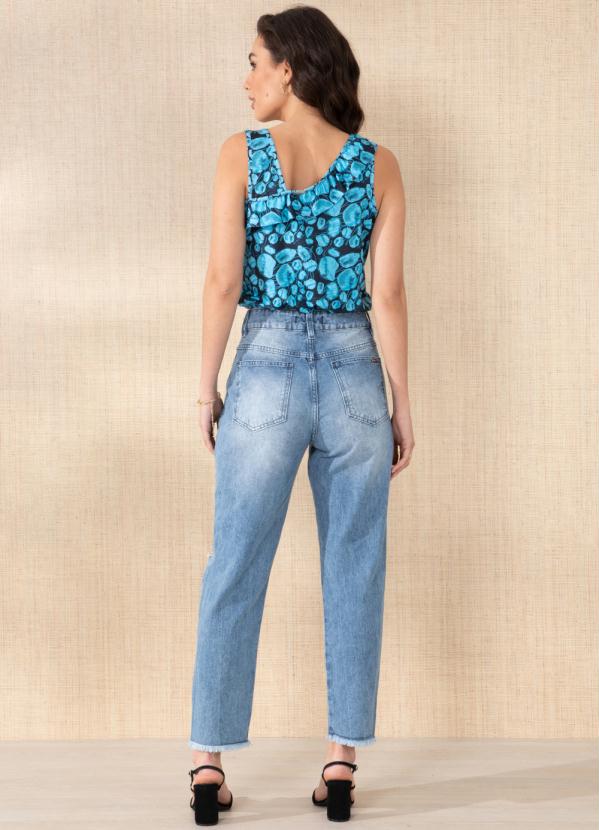 Outlet - Blusa Circulo Abstrato Regata com Babados 6