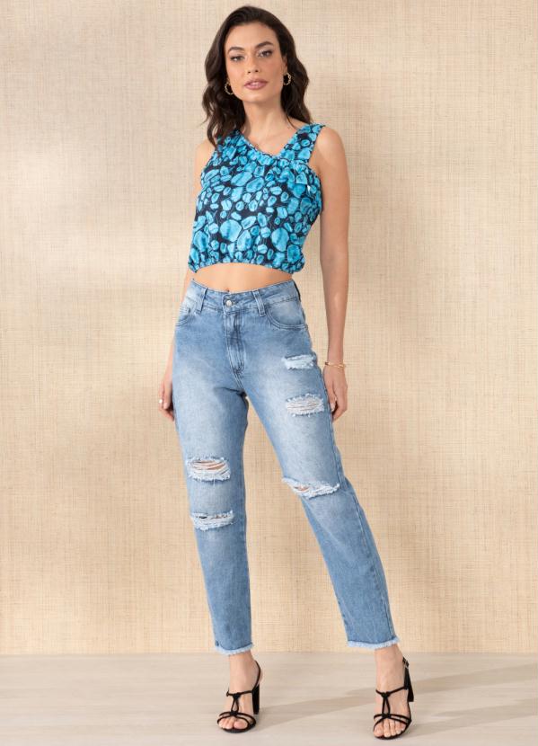 Outlet - Blusa Circulo Abstrato Regata com Babados 5