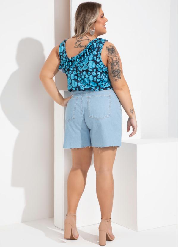 Outlet - Blusa Circulo Abstrato Regata com Babados 1