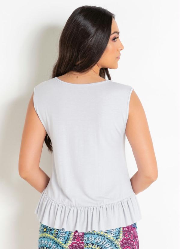 Outlet - Blusa com Babado na Barra Branca Moda Evangélica 2