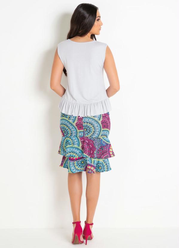 Outlet - Blusa com Babado na Barra Branca Moda Evangélica 4